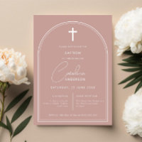Minimalist simple arch pink baptism