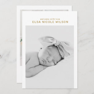 Minimalist Simple Baby Birth Announcement Card