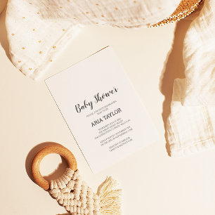 Minimalist Simple Baby Shower Invitation