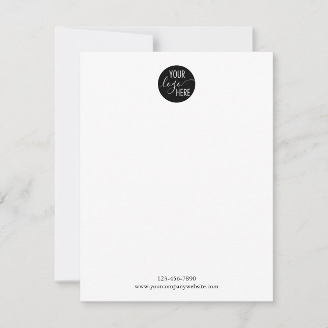 Minimalist Simple Basic Logo Company Corporate Not Card (Front)