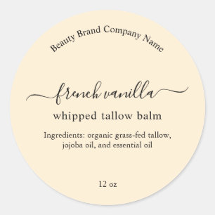 Minimalist Simple Beige Beauty Body Product Label