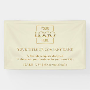Minimalist Simple Beige Business Logo Professional Banner