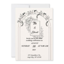 Minimalist Simple Black and Off-white Wedding