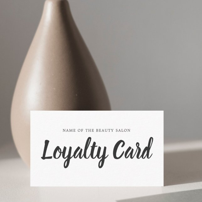 Minimalist Simple Black White Beauty Loyalty Card (Creator Uploaded)