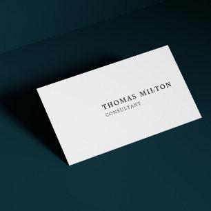Minimalist Simple Black White Consultant Business Card