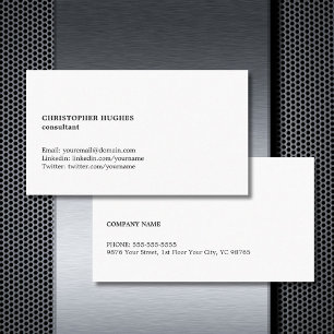Minimalist Simple Black White Consultant Business Card