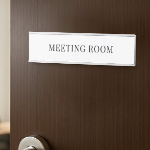 Minimalist Simple Black & White Office Room Door Sign