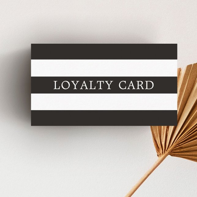 Minimalist Simple Black White Stripes Loyalty Card (Creator Uploaded)