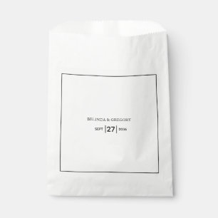 Minimalist Simple Black & White Wedding  Favour Bag