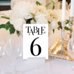 Minimalist simple black white wedding table number<br><div class="desc">Modern minimalist black white simple wedding table numbers.</div>