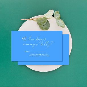Minimalist simple blue - How big is mummy's belly Enclosure Card