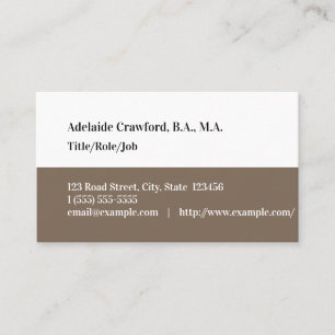 Minimalist, Simple Business Card