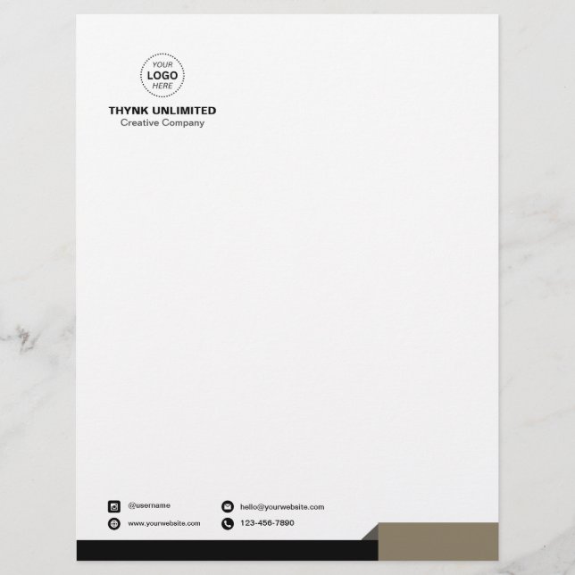 Minimalist simple business letterhead (Front)