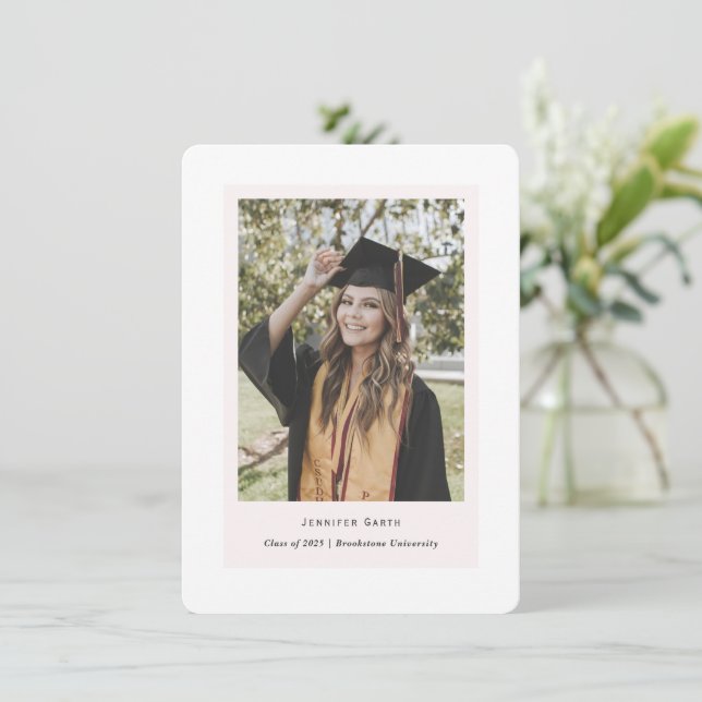 Minimalist simple chic photos graduation announcement (Standing Front)