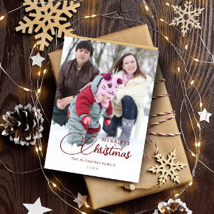 Minimalist Simple Christmas 2 Multi Photos Holiday Card