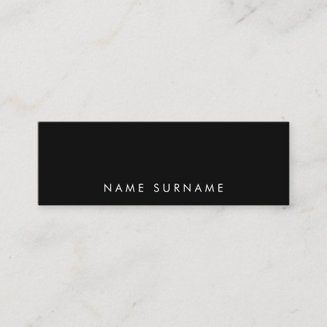 Minimalist Simple Clean Typography Font B&W Mini Business Card (Front)