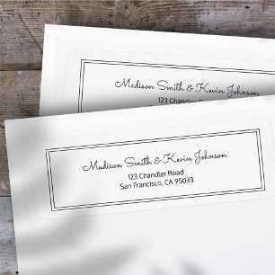 Minimalist Simple Cursive Script Return Address Return Address Label