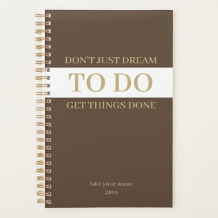 Minimalist simple dark brown to do planner