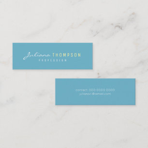 Minimalist simple delicate girl blue mini business card