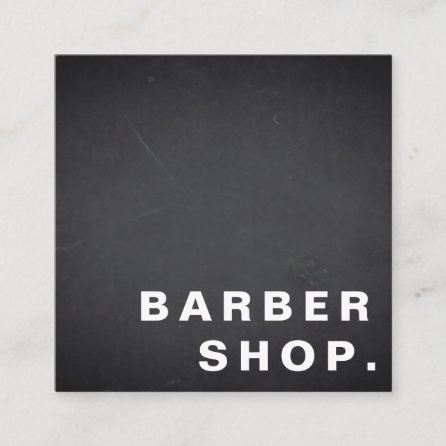 Minimalist simple elegance Blackboard Barber Shop Square Business Card (Front)