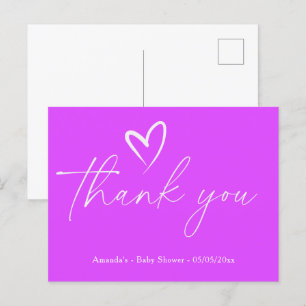 Minimalist Simple elegant Baby shower thank you Postcard