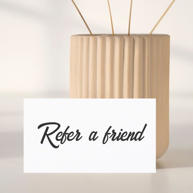 Minimalist Simple Elegant Black and White Referral Card (Creator Uploaded)
