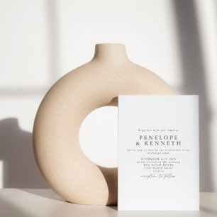 Minimalist Simple Elegant Black and White Wedding Invitation