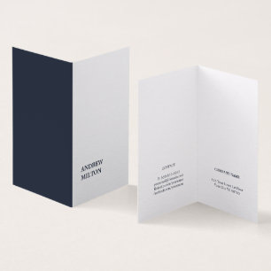 Minimalist Simple Elegant Blue White Consultant Business Card