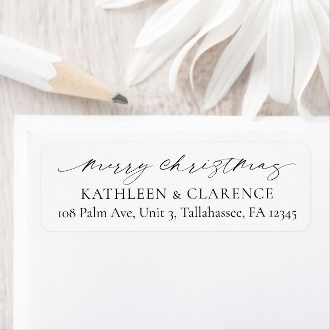 Minimalist Simple Elegant Christmas Return Address Label (Insitu)