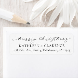 Minimalist Simple Elegant Christmas Return Address Return Address Label