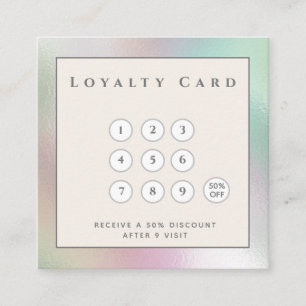 Minimalist simple elegant luxury holographic  loya loyalty card