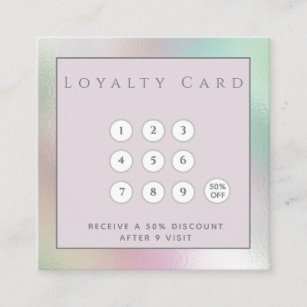 Minimalist simple elegant luxury holographic loyal loyalty card