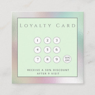 Minimalist simple elegant luxury holographic  loyalty card