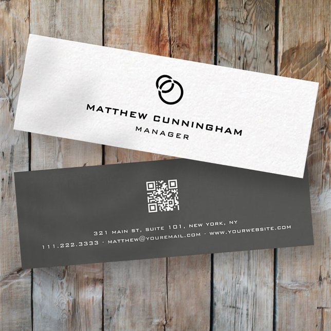 Minimalist Simple Elegant Modern Logo and QR Code Mini Business Card (Creator Uploaded)