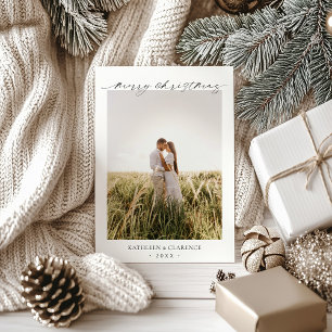 Minimalist Simple Elegant Photo Classic Christmas Holiday Card