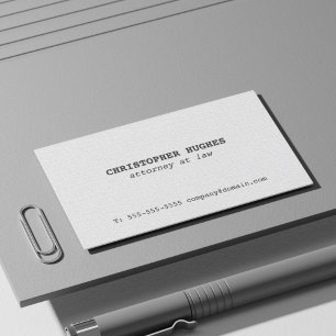 Minimalist Simple Elegant Texture White Attorney Business Card