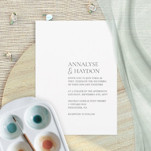 Minimalist, Simple Font Wedding Invitation