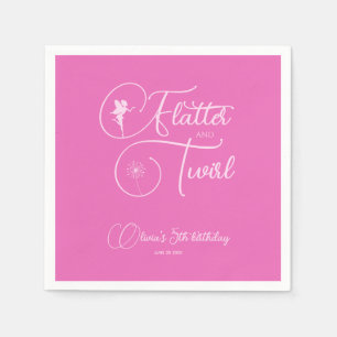 Minimalist Simple Girl Fairy Birthday Napkins
