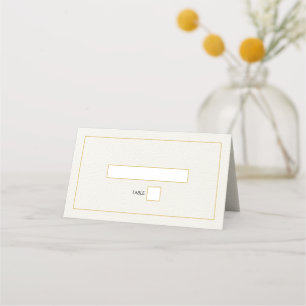 Minimalist Simple Gold Black & White Wedding Place Card