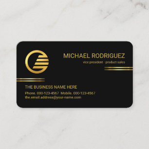 Minimalist Simple Gold Lines CEO  Business Card