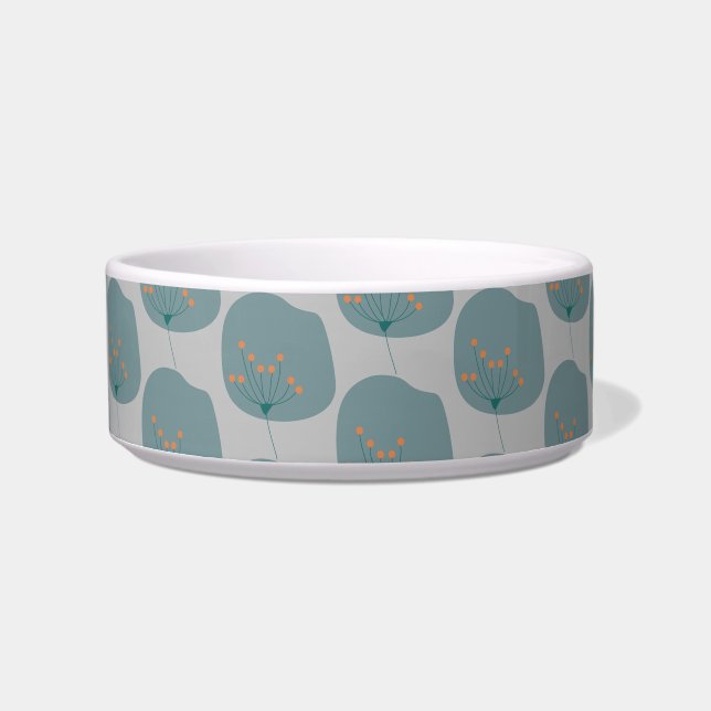 Minimalist Simple Grey Blue Ceramic Pet Bowl (Front)