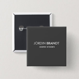 Minimalist simple grey business 15 cm square badge