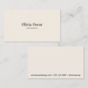 Minimalist Simple Ivory Cream Clean Space Modern Business Card