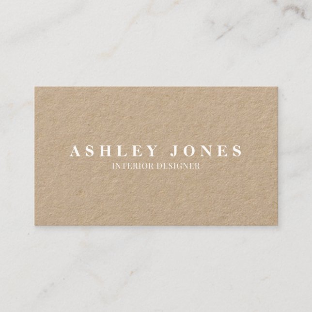 Minimalist Simple Kraft Business Card (Front)