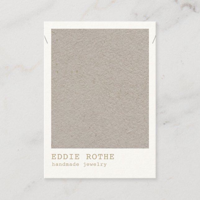 Minimalist Simple Kraft Necklace Jewellery Display Business Card (Front)