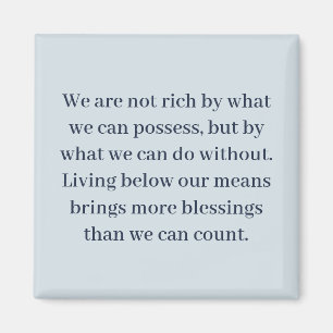 Minimalist Simple Living Blessing Quote Magnet