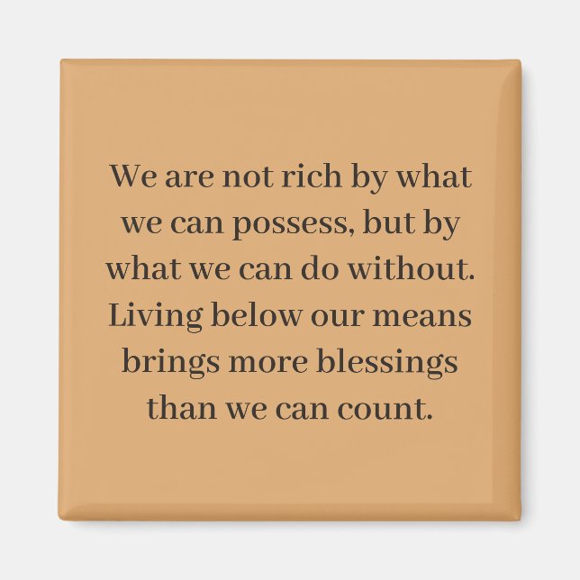 Minimalist Simple Living Blessing Quote Magnet (Front)