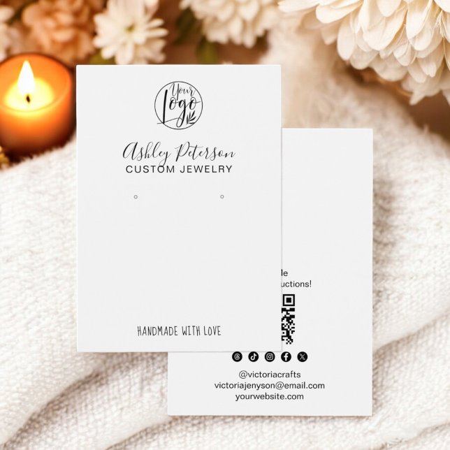 Minimalist simple logo jewellery earring display (Minimalist simple logo jewelry earring display)