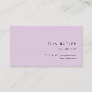 Minimalist Simple Logo Pastel Purple Business Card