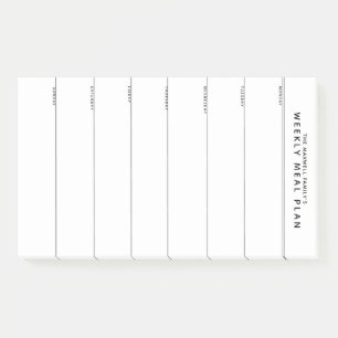 Minimalist Simple Meal Planning Post-it Notes